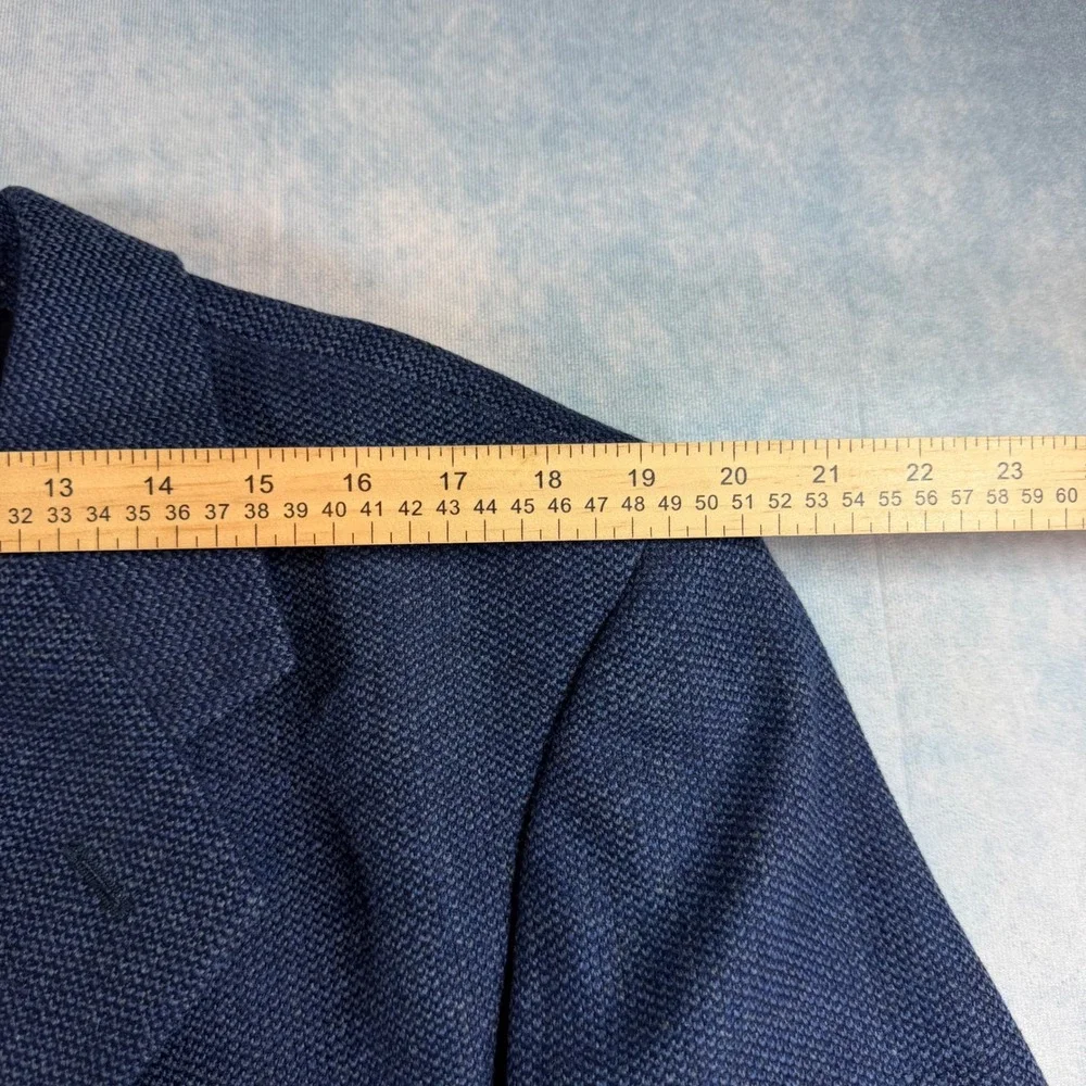 Ermenegildo Zegna Silvany Sport Coat Mens 54 Blue Wool Cashmere Blazer Tweed